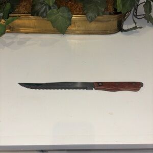 Precision Hollow Ground 13” Stainless Steel Serrated Knife with Wooden Handle